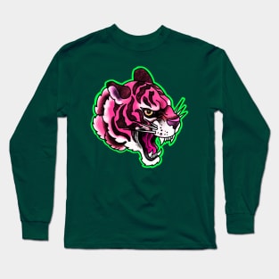 Pink tiger head Long Sleeve T-Shirt